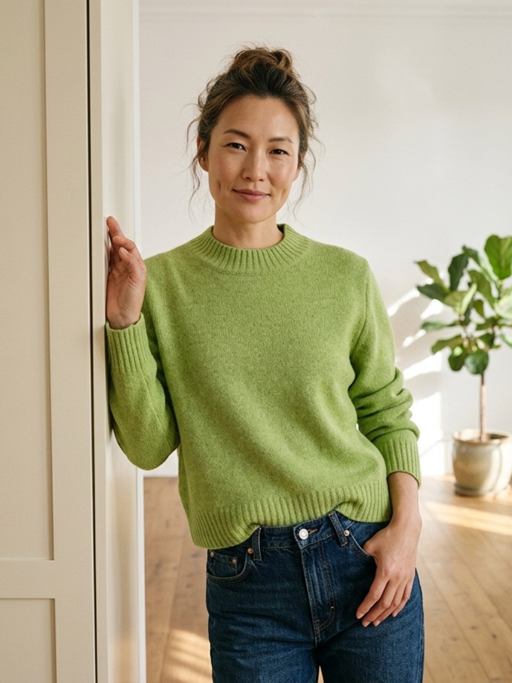 Lulu's Light Green Ribbed Crewneck Sweater Add a Pop of Color to Your Wardrobe